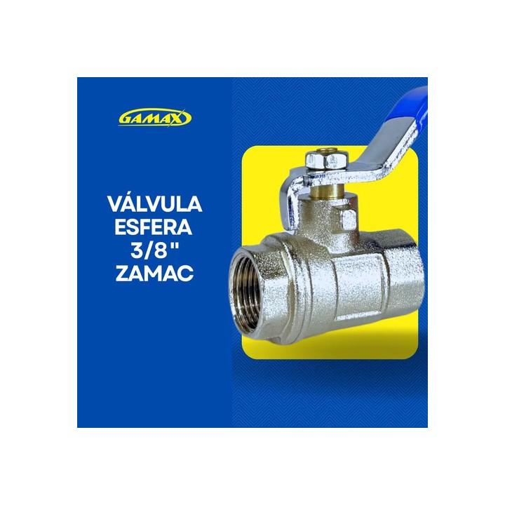 Válvula Registro Esfera Metal Zinco 3/8 Polegada Bsp - Gamax