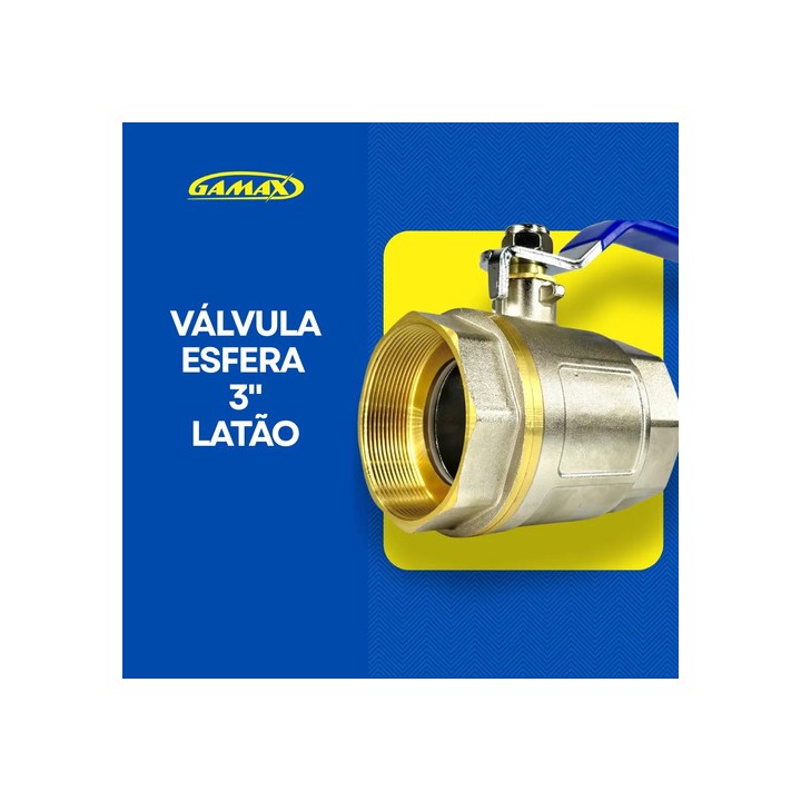 Válvula Esfera Metal Latão 3 Polegadas Bsp - Gamax