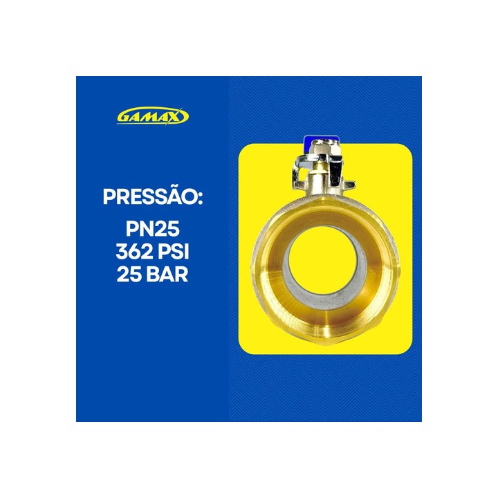 Válvula Esfera Metal Latão 3 Polegadas Bsp - Gamax