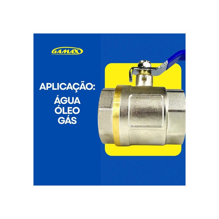 Válvula Esfera Metal Latão 3 Polegadas Bsp - Gamax