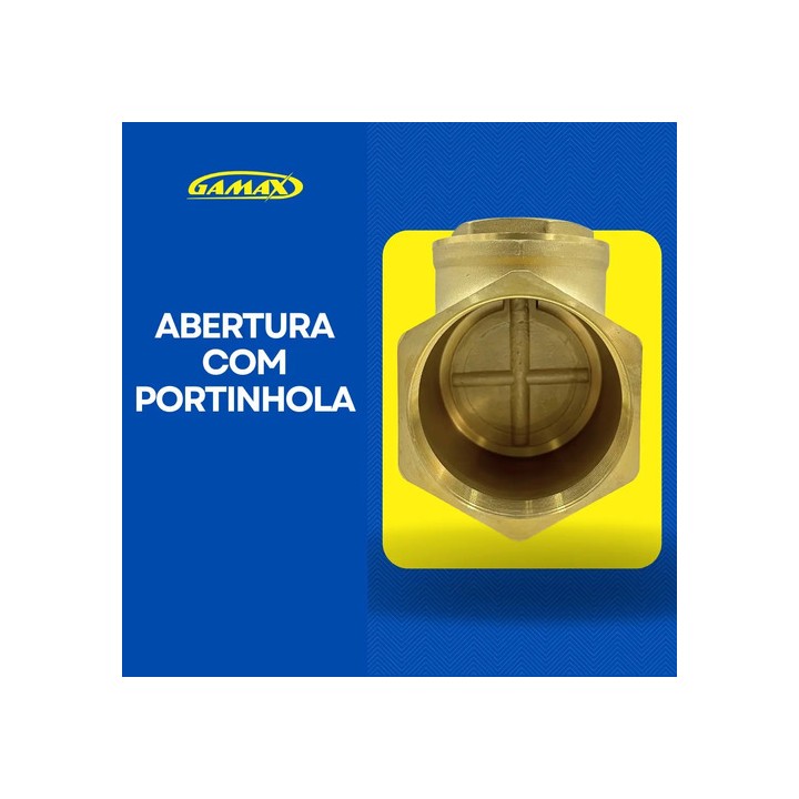 Válvula Retenção Horizontal 2 Pols Latão Rosca Bsp Gamax