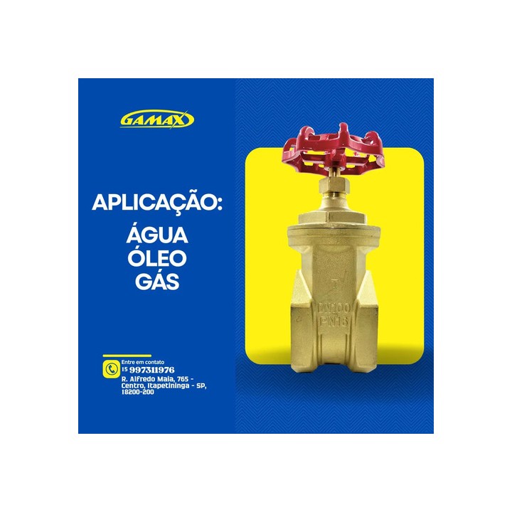 Válvula Gaveta 4 Polegadas Latão Rosca Bsp Pesada Gamax