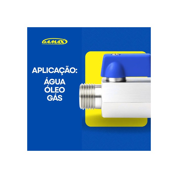 Válvula Registro Esfera 1/2 Mini Macho Femea Latão Gamax