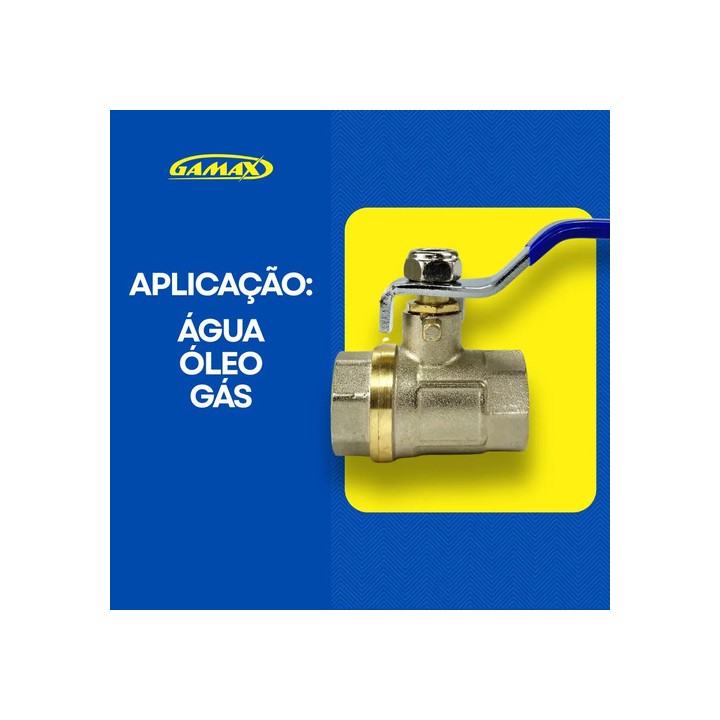 Válvula Esfera Metal Latão 1/4 Polegada Bsp - Gamax