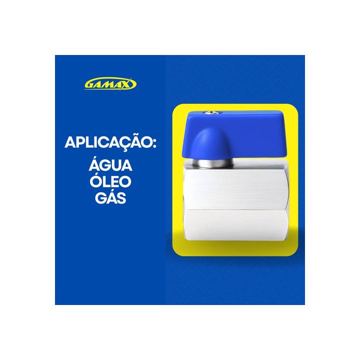 Válvula Registro Esfera 1/8 Mini F X F Latão - Gamax