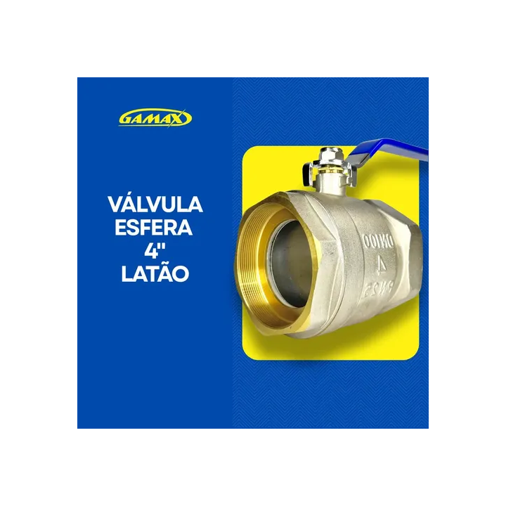 Válvula Registro Esfera Metal Latão 4 Polegadas Bsp - Gamax