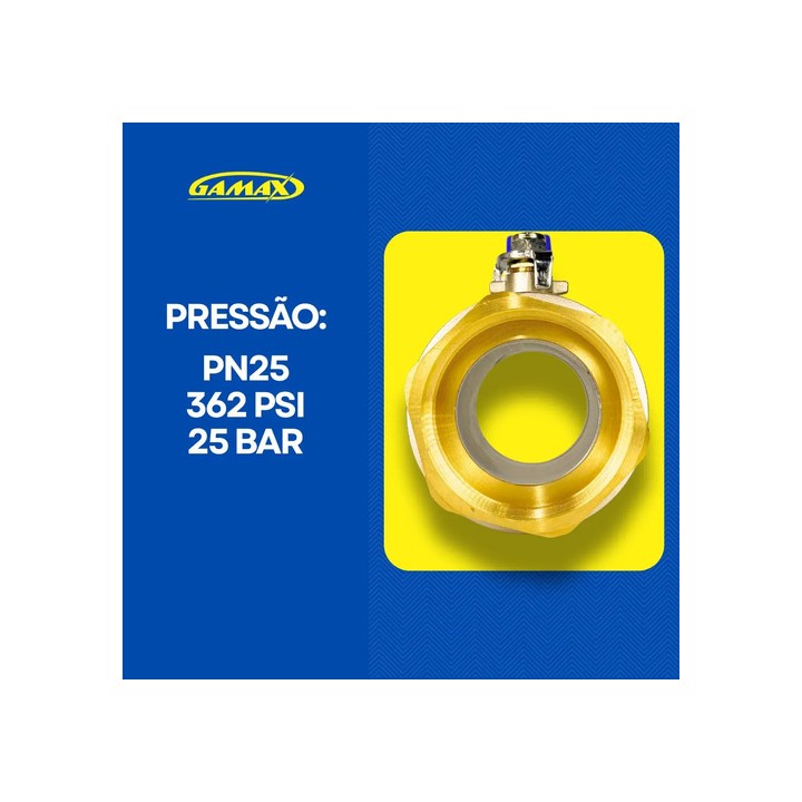 Válvula Registro Esfera Metal Latão 4 Polegadas Bsp - Gamax
