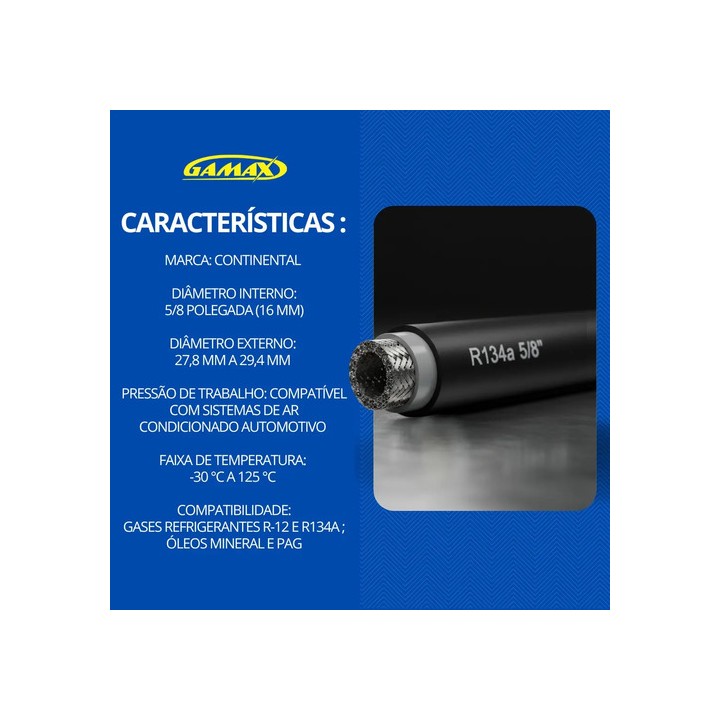 Mangueira Ar Condicionado 2mt 5/8 Continental Galaxy R134a