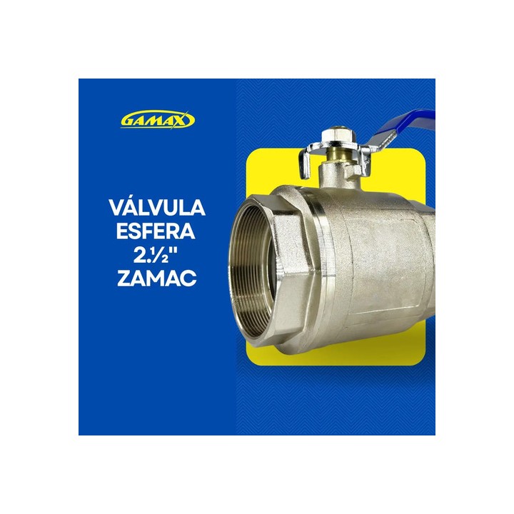 Válvula Esfera Metal Zinco 2.1/2 Polegadas Bsp - Gamax