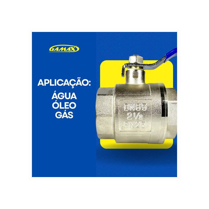 Válvula Esfera Metal Zinco 2.1/2 Polegadas Bsp - Gamax