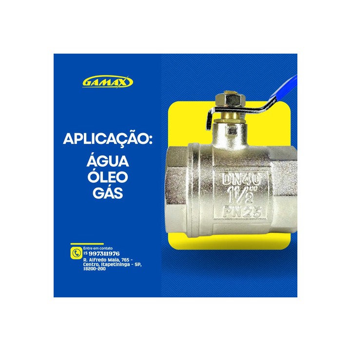 Registro Esfera Gamax 1.1/2'' Dn40 Pn25 2 Vias