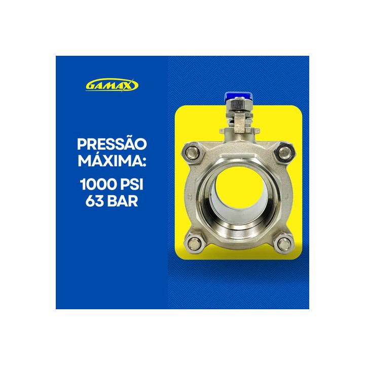 Registro Valvula Esfera Tripartida Inox 2 Polegada Bsp Gamax