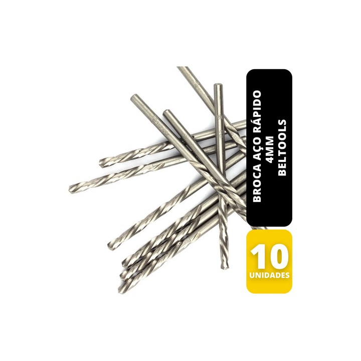 Kit C/ 10 Broca Aço Rápido 4mm Beltools