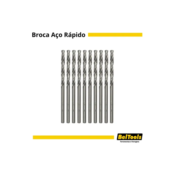 Kit C/ 10 Broca Aço Rápido 4mm Beltools