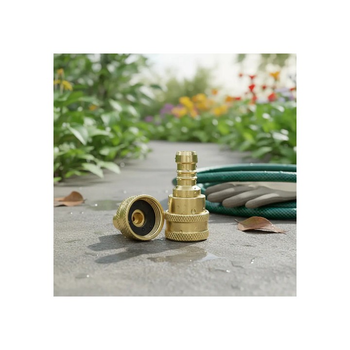 Kit Jardinagem Lubefer102 Engate Rápido 1/2 X 3/4 Latão