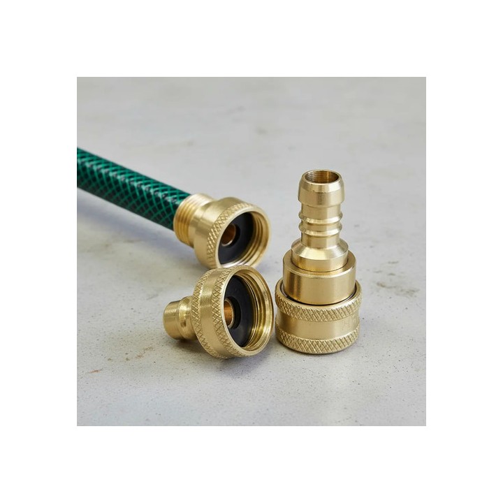 Kit Jardinagem Lubefer102 Engate Rápido 1/2 X 3/4 Latão