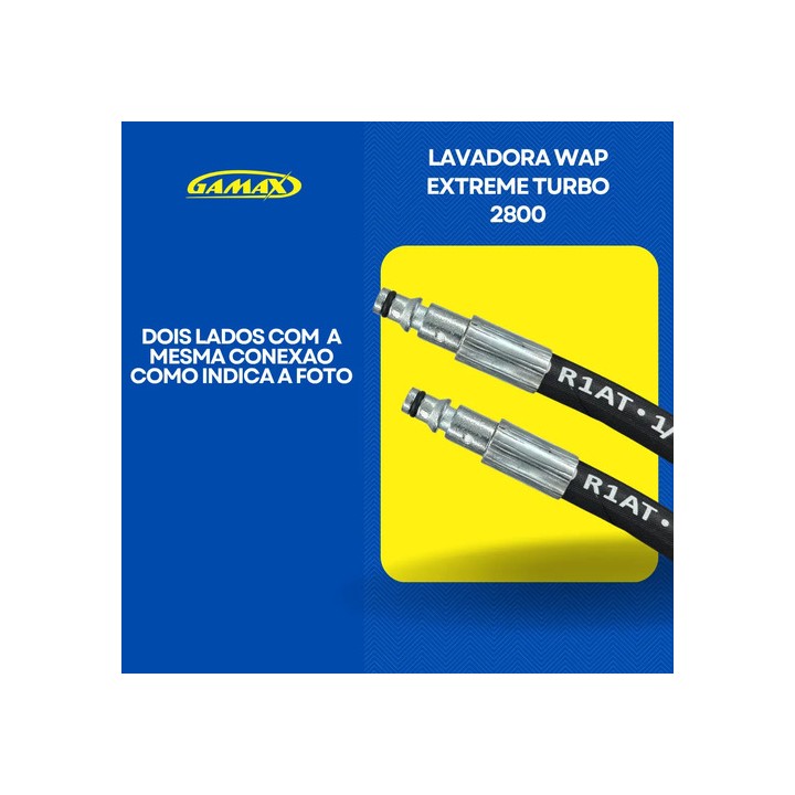 Mangueira Lavadora Wap Extreme Turbo 2800 10m Trama De Aço Preto