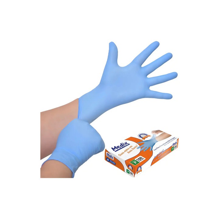 Medix Luva Nitrilica Azul S/pó Nitrila M