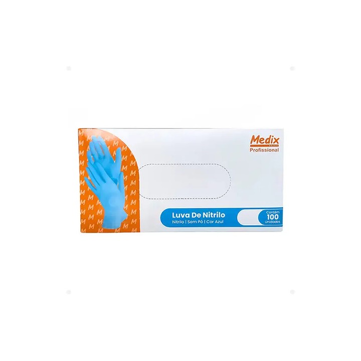 Medix Luva Nitrilica Azul S/pó Nitrila M