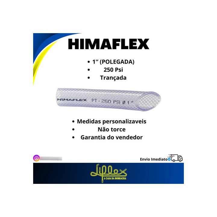 Mangueira Cristal De 1 Polegada Trançada Himaflex 30 Metros Branco