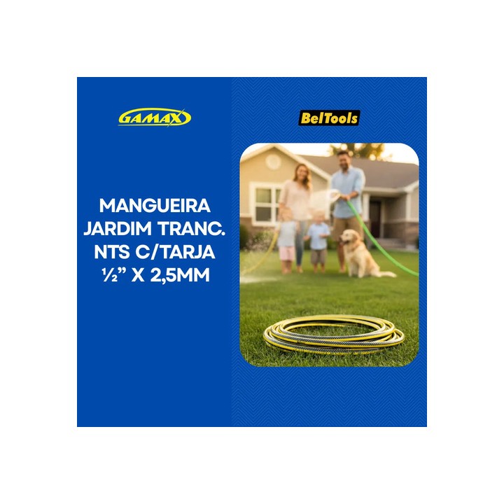 Mangueira Jardim Trançada 1/2 Antitorção Beltools 5 Metros Preto