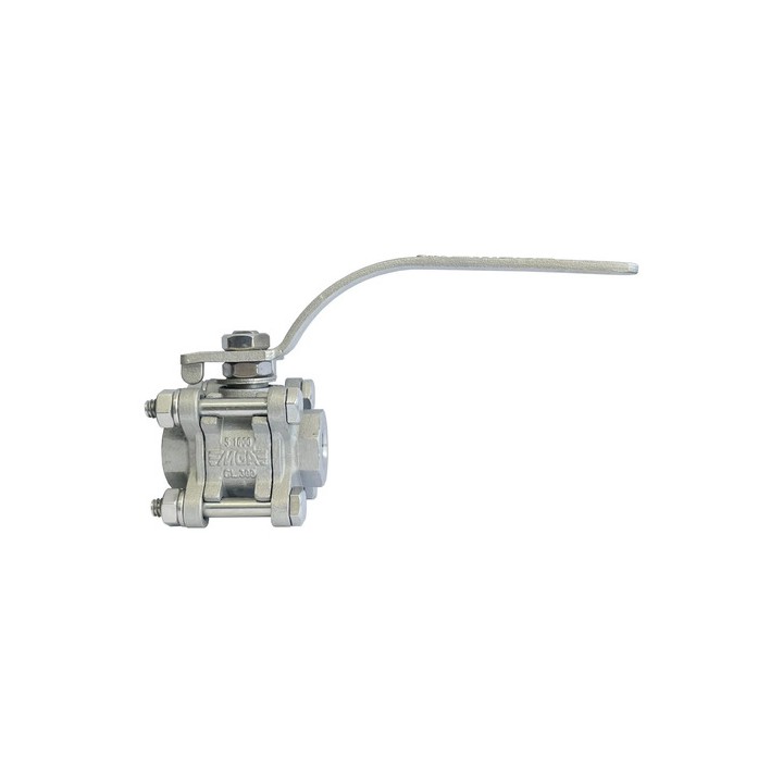 Válvula Tripartida 1/4'' Passagem Plena Inox Esfera Mga