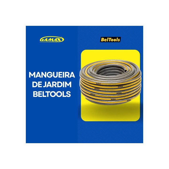 Mangueira Jardim Trançada 1/2 Antitorção Beltools 10 Metros Preto