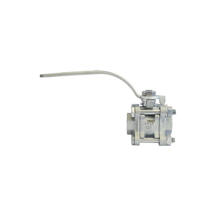 Válvula Tripartida 1/4'' Passagem Plena Inox Esfera Mga