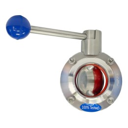 Válvula Borboleta Sanitária 2'' Solda Em Inox 304/l Silicone