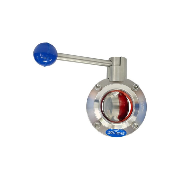 Válvula Borboleta Sanitária 2'' Solda Em Inox 304/l Silicone