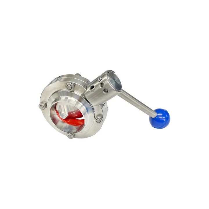 Válvula Borboleta Sanitária 2'' Solda Em Inox 304/l Silicone