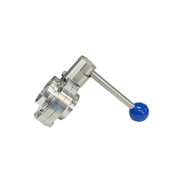 Válvula Borboleta Sanitária 2'' Solda Em Inox 304/l Silicone