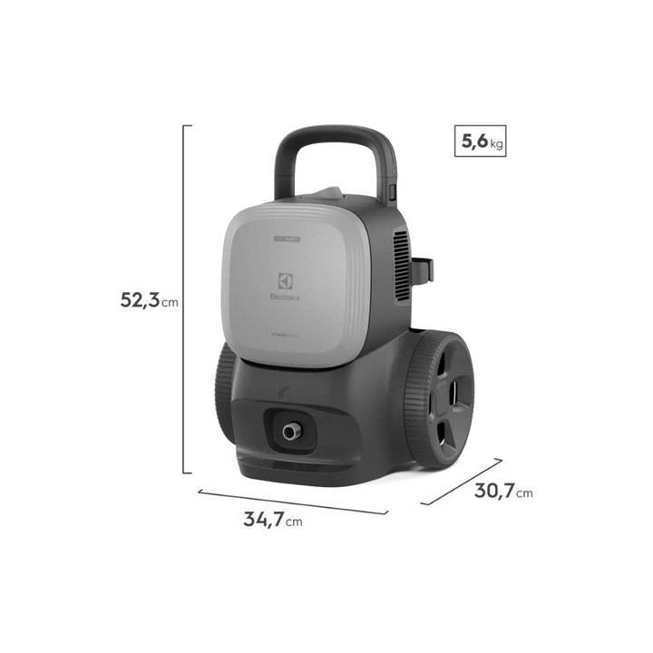 Lavadora De Alta Pressão Electrolux 1850psi 1500w Potência Com Aplicador De Detergente Powerwash Ews1850 Lava Jato Lava Car Cinz