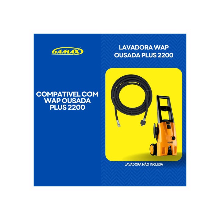 Mangueira 5 M Lava Jato Wap Ousada Plus 2200 1 Trama Aço Vap Preto