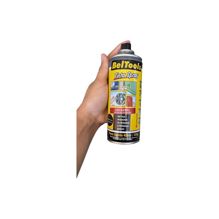 Tinta Spray Uso Geral 400ml Preto Brilhante Beltools