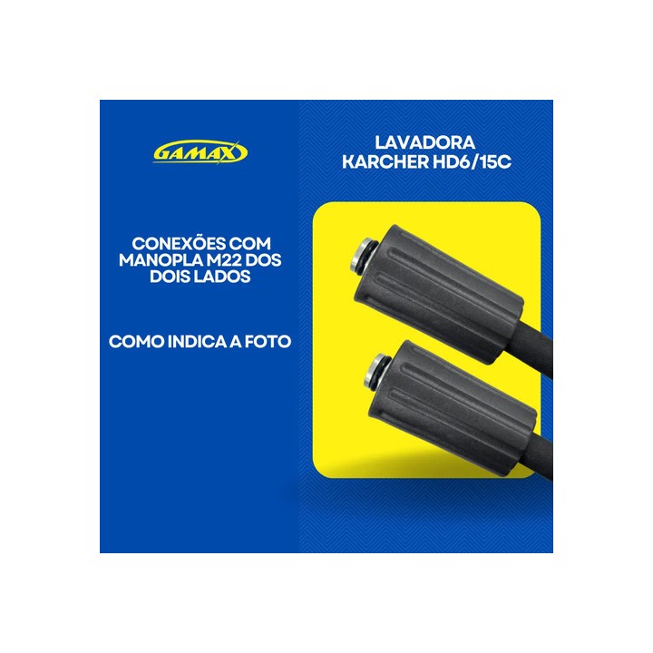 Mangueira C/ Trama De Aço Lavadora Karcher Hd6/15c 15 Metros