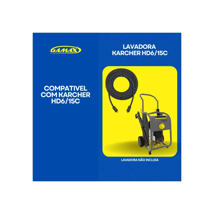 Mangueira C/ Trama De Aço Lavadora Karcher Hd6/15c 15 Metros