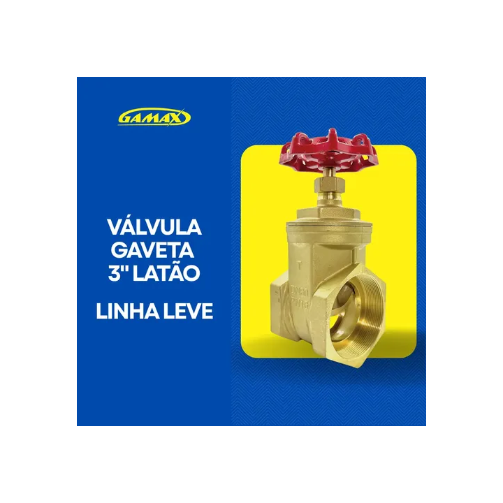 Válvula Registro Gaveta 3 Polegadas Latão Pesada Gamax