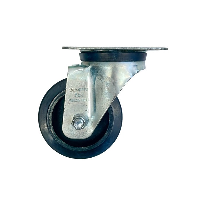 Rodizio Giratório 5x2 Schioppa - Linha Pesada Maciço 5'' Preto