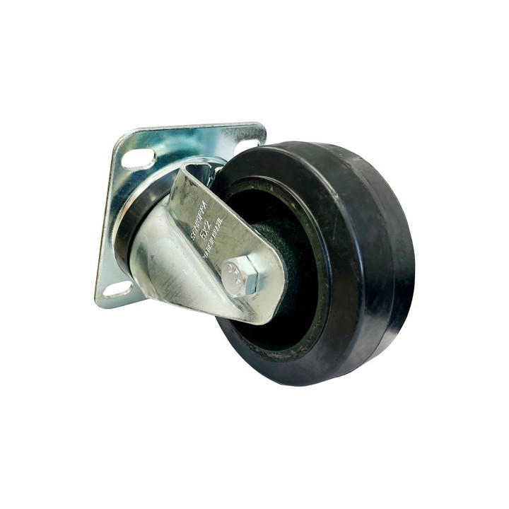 Rodizio Giratório 5x2 Schioppa - Linha Pesada Maciço 5'' Preto