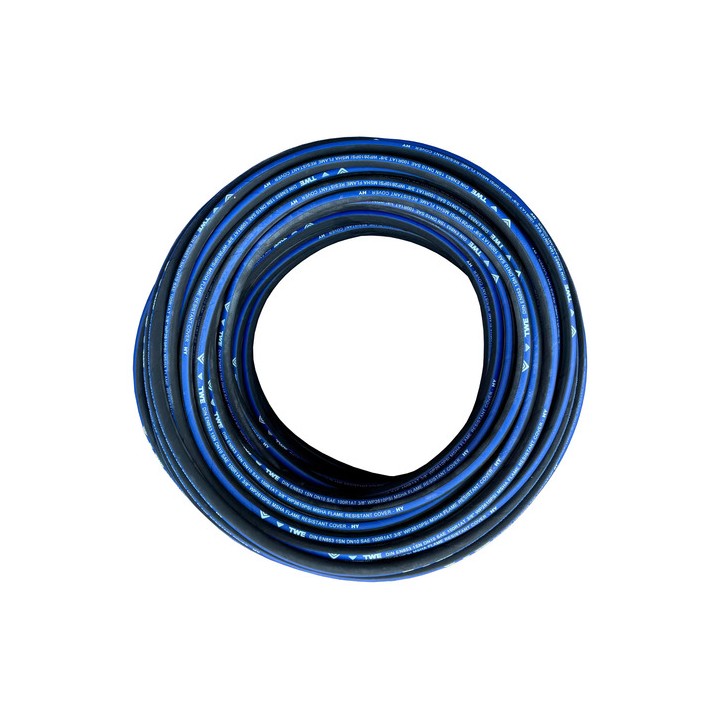 10m Mangueira 1 Trama Aço 3/8'' Hidráulica Preto