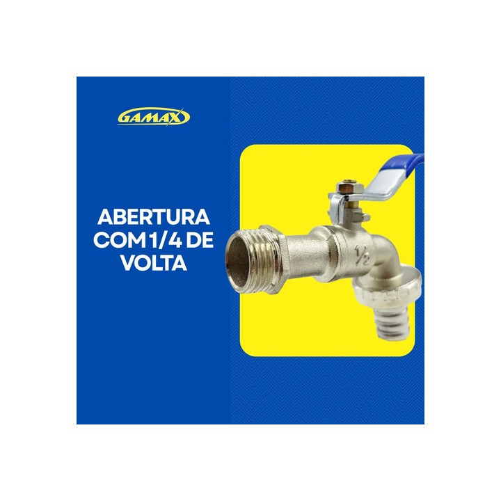 Torneira Jardim Metal 1/2 Tanque Banheiro Uso Geral + Bico Prateado Brilhante