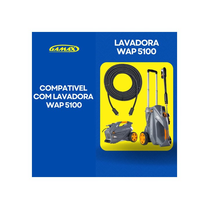Mangueira Trama De Aço Lavadora Alta Pressão Wap 5100 10mt Preto