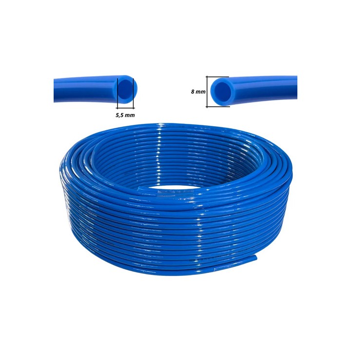 20 Mts Mangueira Poliuretano Pu Pneumática 8mm Azul Rodoar