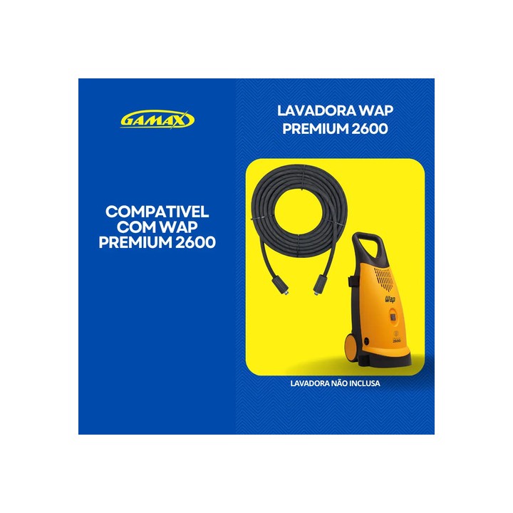 Mangueira Alta Pressão Lava Wap Premium 2600 Trama Aço 10m - Preto