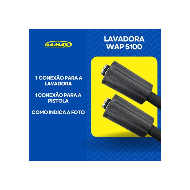 Mangueira Trama De Aço Lavadora Alta Pressão Wap 5100 10mt Preto