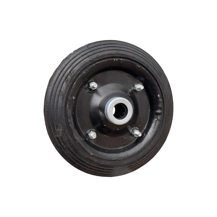 Par De Roda Chapa 9'' Maciça P/ Carrinhos De Carga Rol. 7/8 Rodas Preto