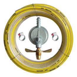 Mangueira Gás 3/8 12m Amarela Nasha Com Abraçadeiras E Regulador Amarelo