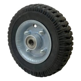 Roda De Borracha Completa Maciça 250-4 Com Rolamento 5/8 Pol Preto