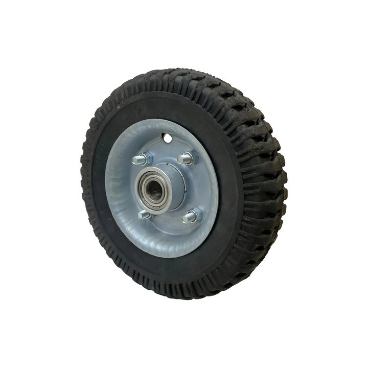 Roda De Borracha Completa Maciça 250-4 Com Rolamento 5/8 Pol Preto
